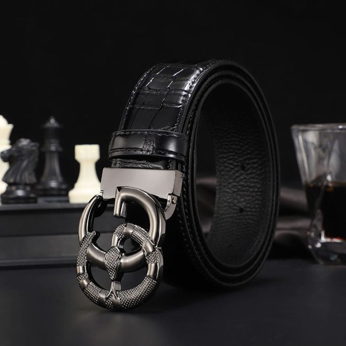 3 Colors  printed letter leather belt - Image 4