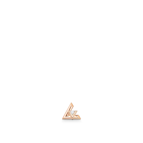 Louis Volt One Rose Gold and Diamond Stud Earrings - Single