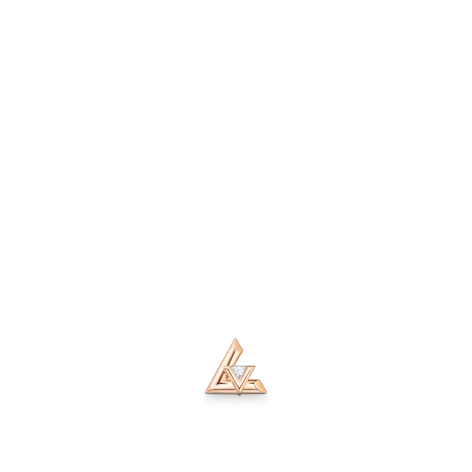 Louis Volt One Rose Gold and Diamond Stud Earrings - Single