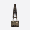 MEDIUM LADY D-LITE BAG Black Multicolor D Jardin d'Hiver Embroidered Cotton with Veet and Metallic Thread