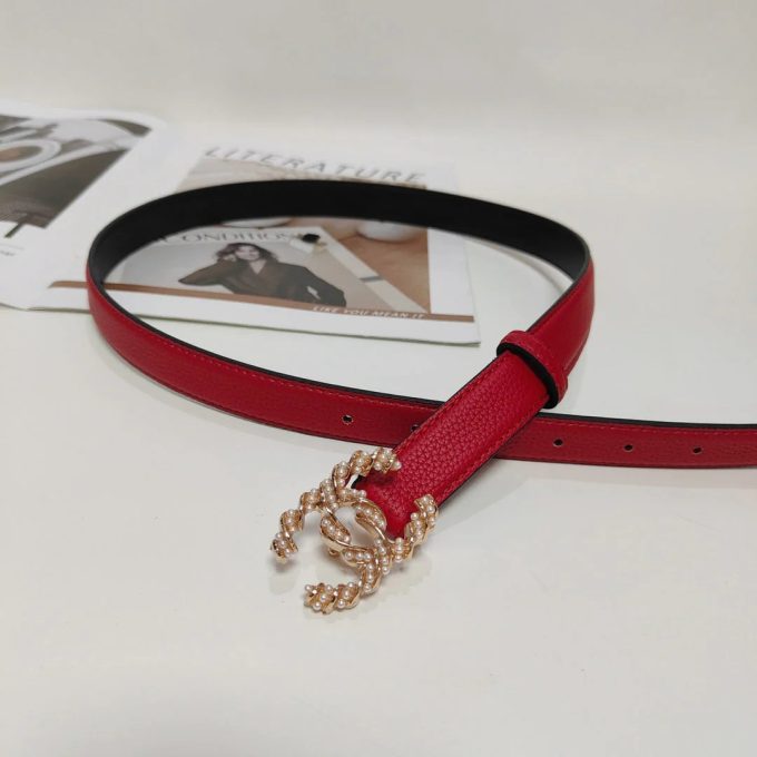 4 Colors fashion pearl leather belt - Image 7