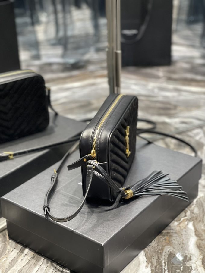 Y Lou Camera Bag Black With Gold Hardware - Image 3