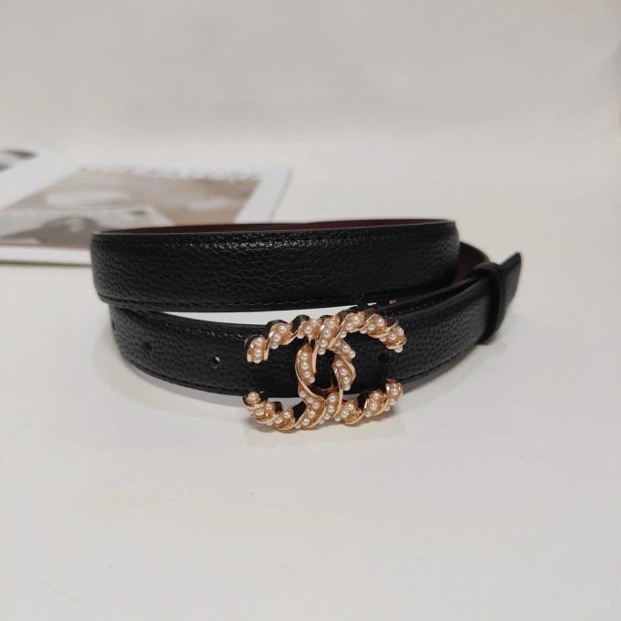 4 Colors fashion pearl leather belt - Image 6