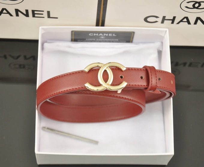 4 color fashion double C smooth surface belt - Image 3
