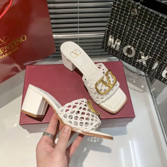Hollow High Heel Slippers - Image 4