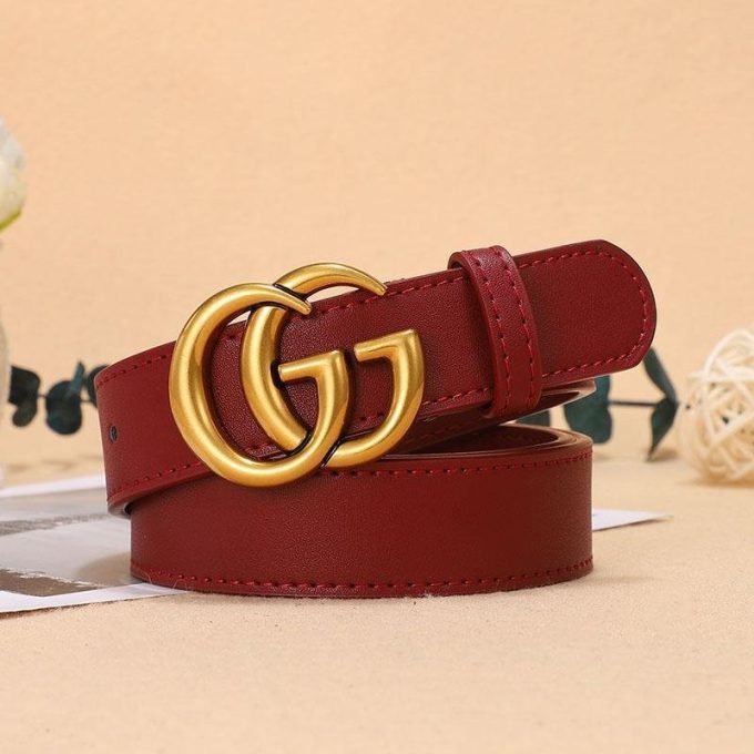 5 Colors Fashion Double G Letter Ladies Leather Belt - Image 5