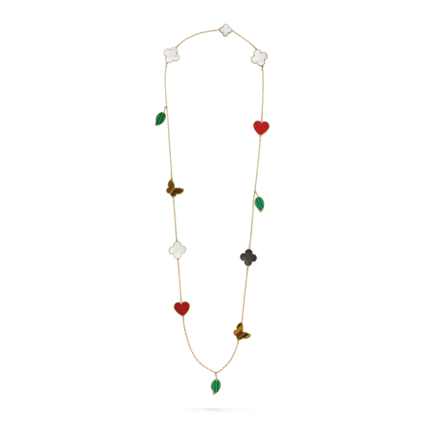 Lucky Alhambra Long Necklace, 12 Charms