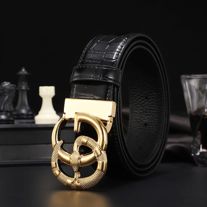 3 Colors  printed letter leather belt - Image 6