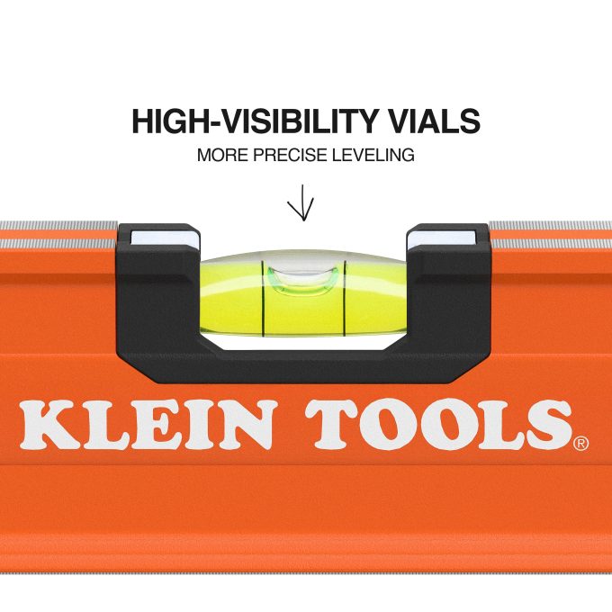 Klein Tools 93572 Box Beam Level, 3 Vial, 72" - Image 3