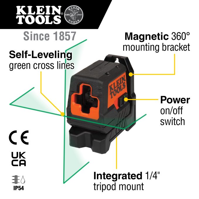 Klein Tools 93MCLG Green Mini Cross-Line Laser Level - Image 3