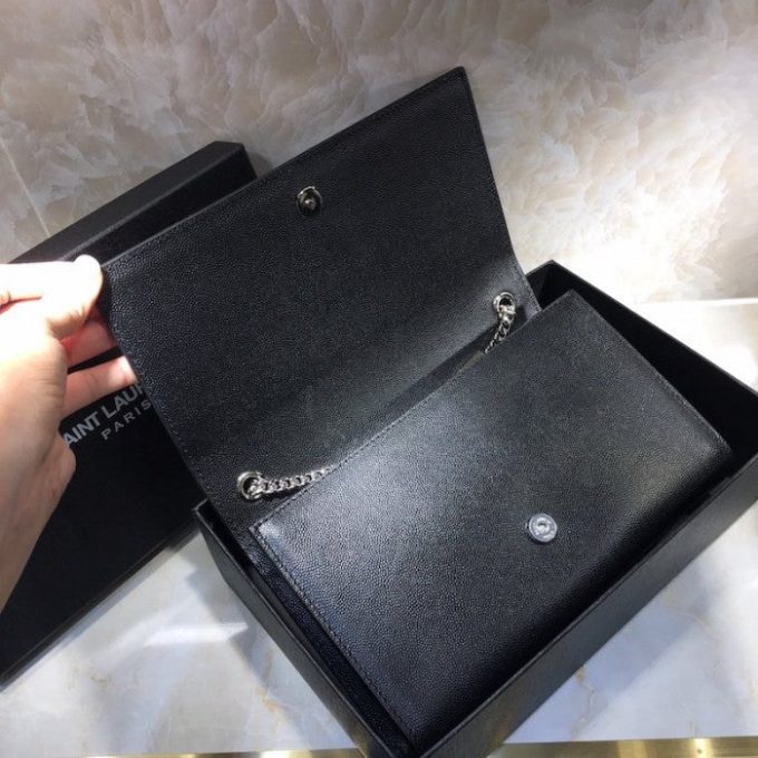 Y Black Kate Medium Leather Shoulder Bag - Image 6