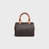 SMALL BOSTON IN TRIOMPHE CANVAS AND CALFSKIN TAN
