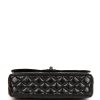 CC Medium Classic Double Flap Bag SO Black Crumpled Calfskin Black Hardware
