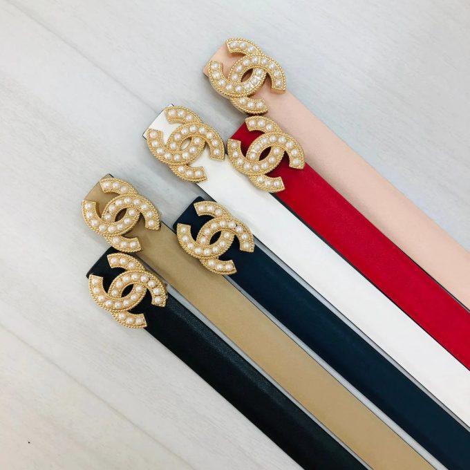 6 Colors Fashion Pearl Letter Leather Belt - Image 3