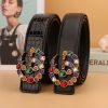 2  double G irregular colored diamond belts