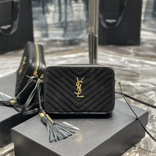 Y Lou Camera Bag Black With Gold Hardware