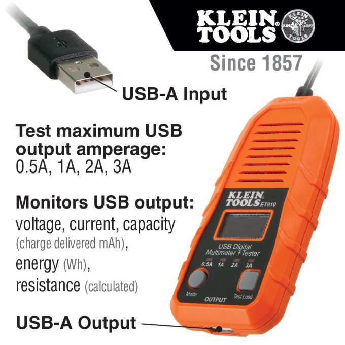Klein Tools ET910 USB Digital Meter and Tester, USB-A (Type A) - Image 5