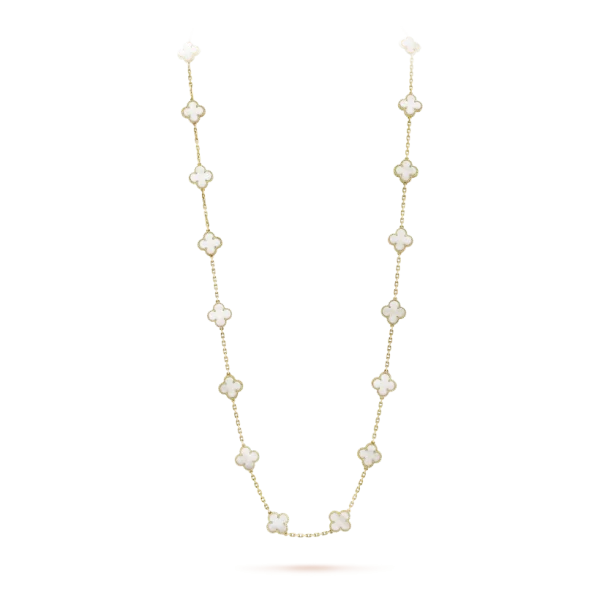 Vintage Alhambra Long Necklace, 20 Charms