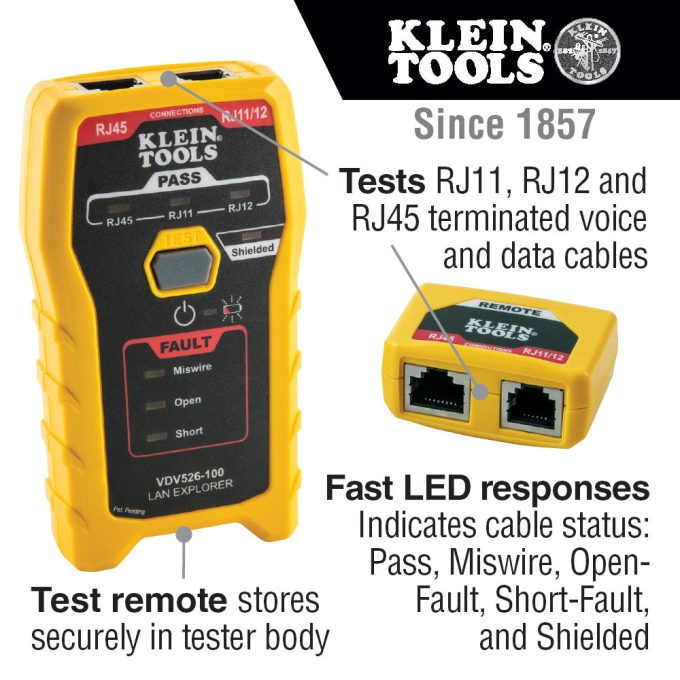 Klein Tools VDV526-100 LAN Explorer Data Cable Tester with Remote - Image 11