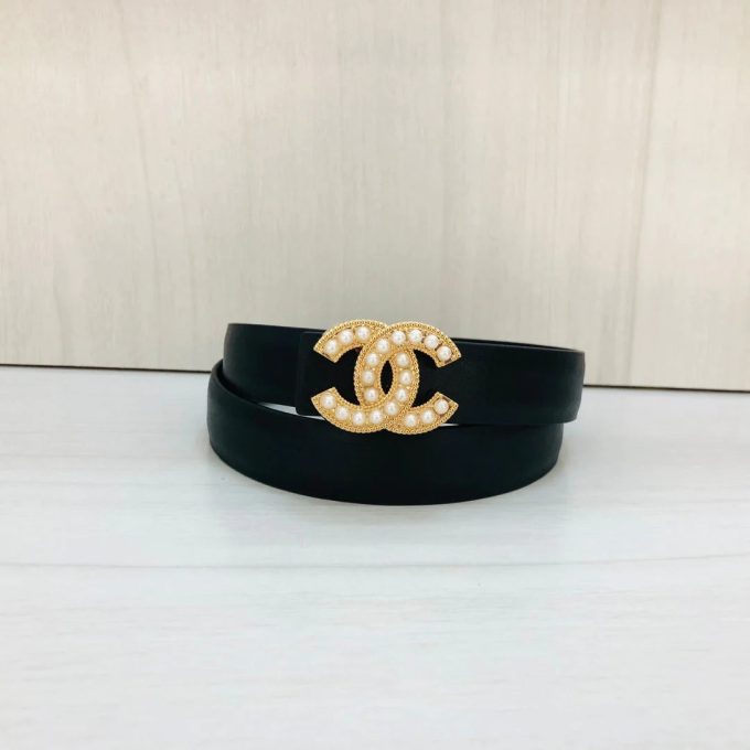 6 Colors Fashion Pearl Letter Leather Belt - Image 4