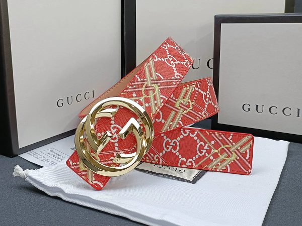 3 Colors  double G stripe calico belt Gender: general