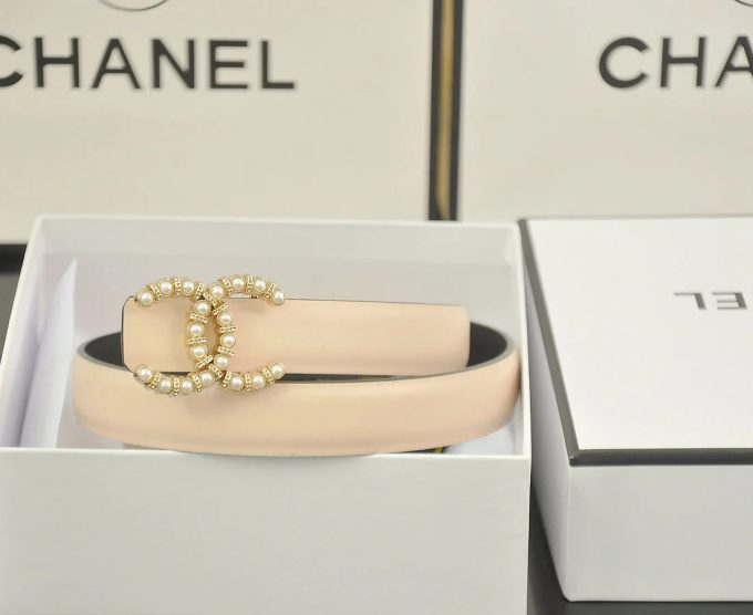 6 color  double C pearl rhinestone belt - Image 6