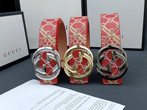 3 Colors  double G stripe calico belt Gender: general