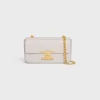 CHAIN SHOULDER BAG TRIOMPHE IN SHINY CALFSKIN CHALK