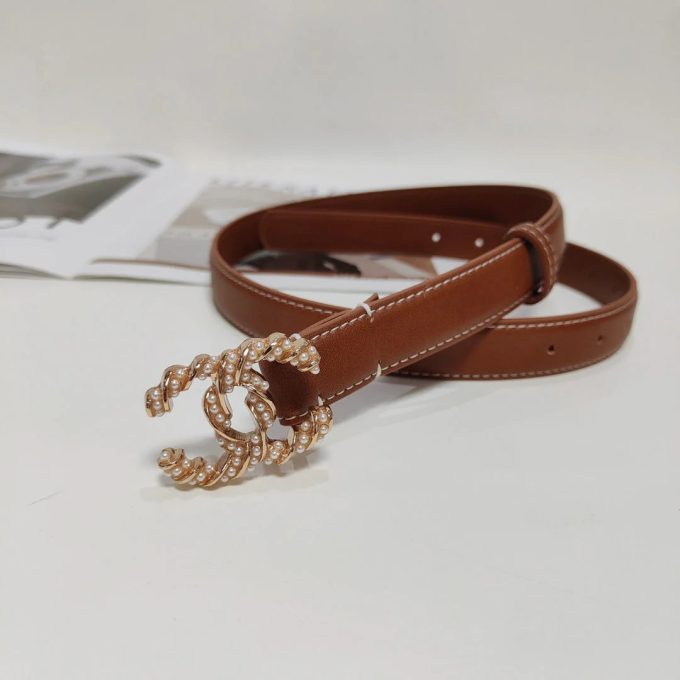 4 Colors fashion pearl leather belt - Image 8