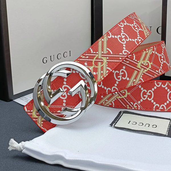 3 Colors  double G stripe calico belt Gender: general