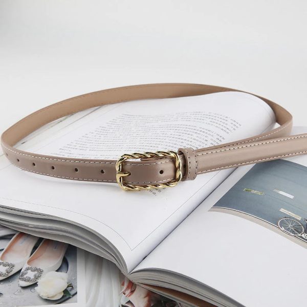 3 Colors retro twist square buckle belt belt
