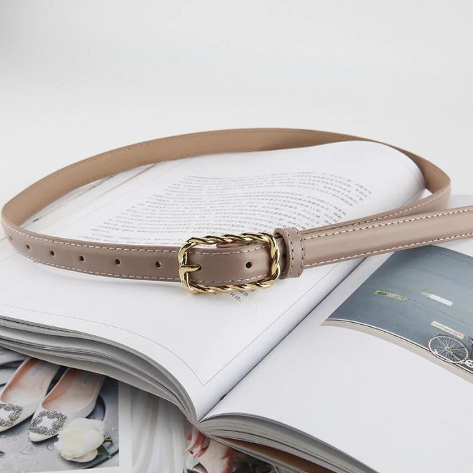 3 Colors retro twist square buckle belt belt - Image 4