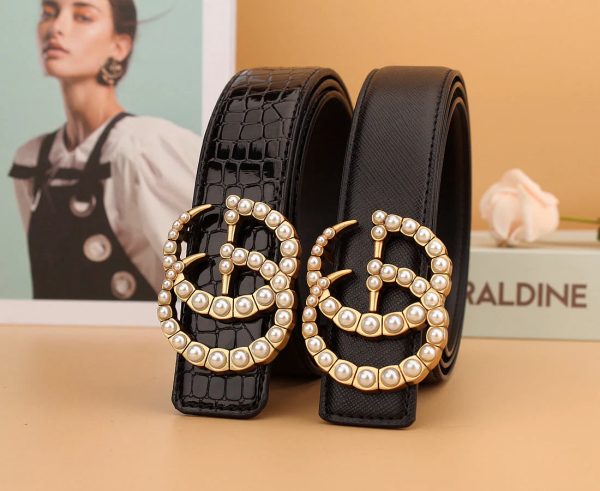 2 styles of  double G pearl belt