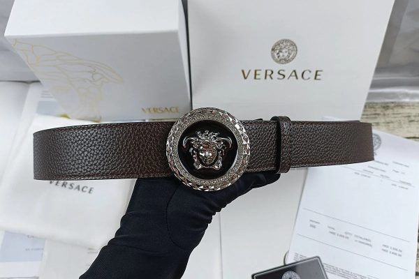 4 Colors  lion head double-sided lychee pattern belt