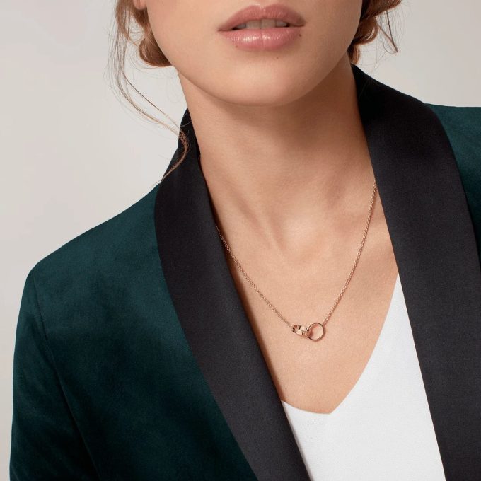 car Love Necklace Interlocking 2 Circles Necklace - Image 4