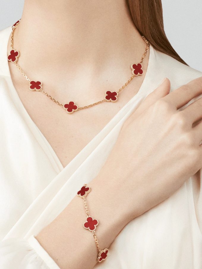Inspired VA Sweet Vintage Alhambra Clover Leaf Necklace-10 Motifs - Image 5