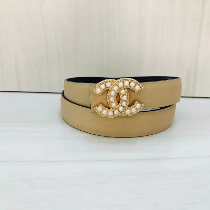6 Colors Fashion Pearl Letter Leather Belt - Image 5