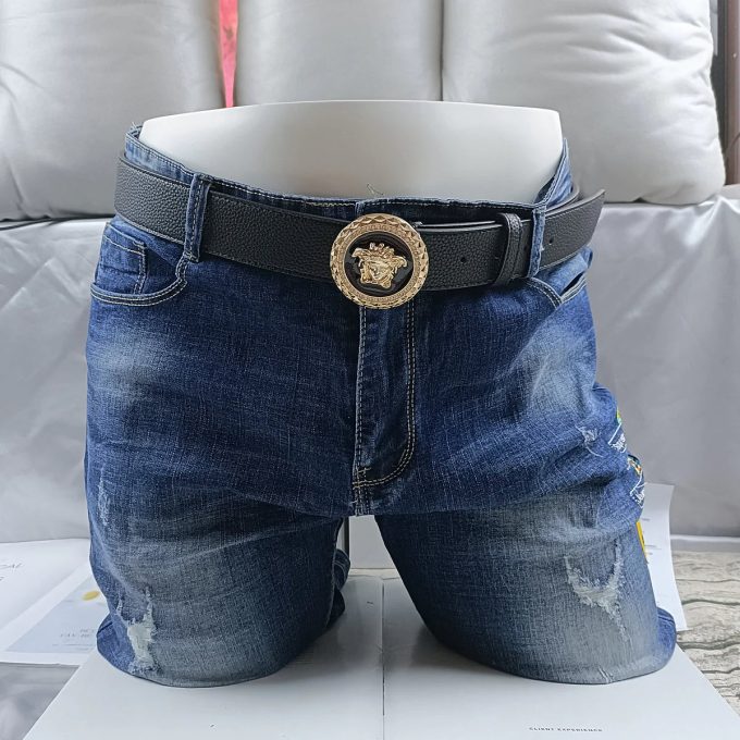 4 Colors Trendy Round Buckle Leather Belt - Image 3