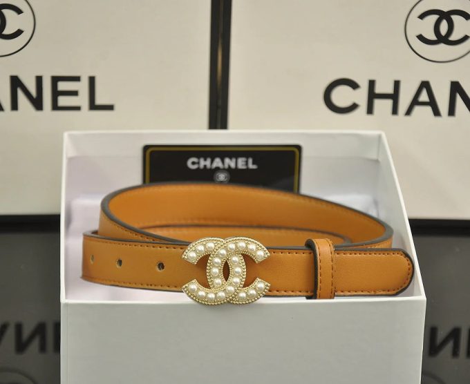 4 Colors fashion double C pearl belt - Image 4