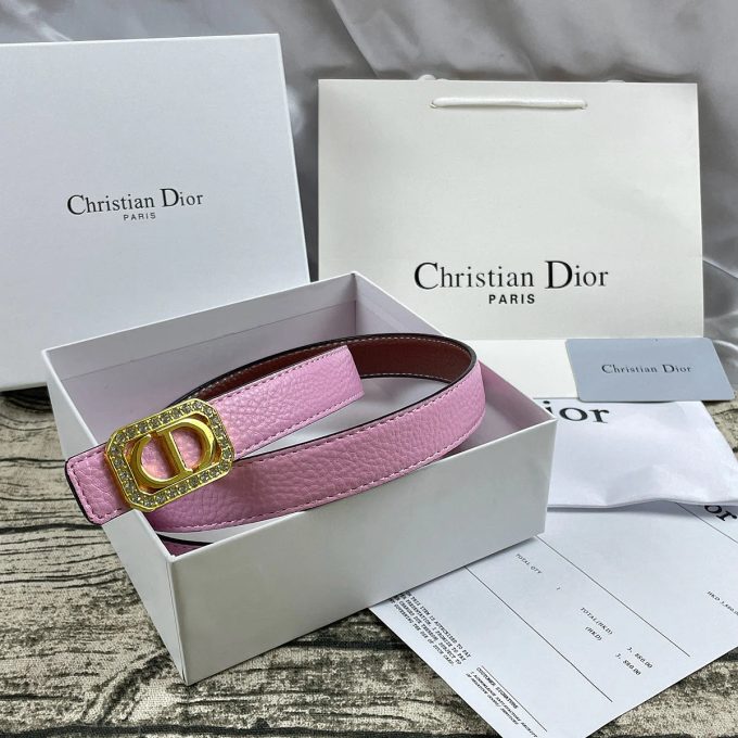 6 Colors  rhinestone CD lychee pattern double-sided belt - Image 6