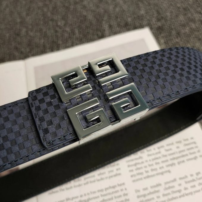 3 Colors Fashion check print square leather belt - Image 5