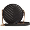 Y Vinyle Round Camera Bag in Chevron-Quilted Grain de Poudre Embossed Leather