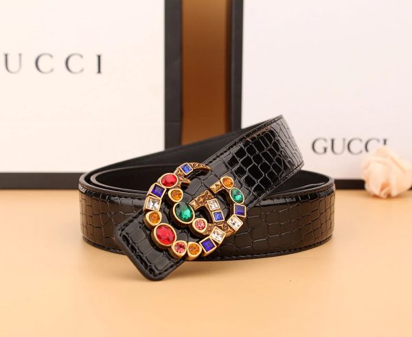 2  double G irregular colored diamond belts