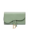 D Saddle Wallet in Goatskin Queen Mint