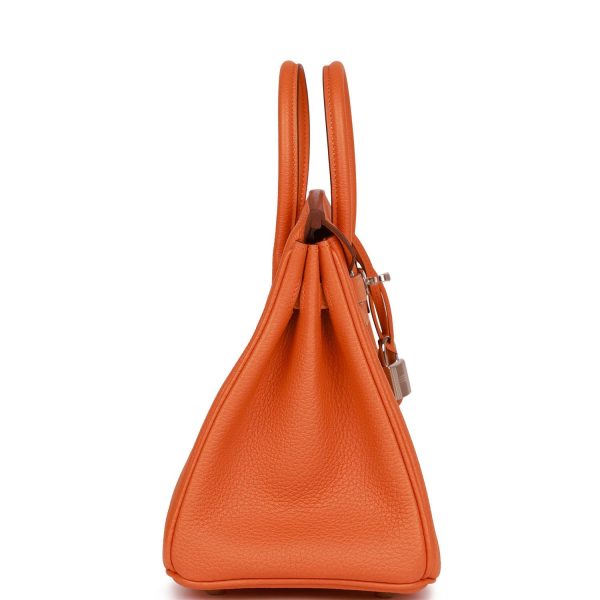 H Birkin 25 Orange Togo Palladium Hardware