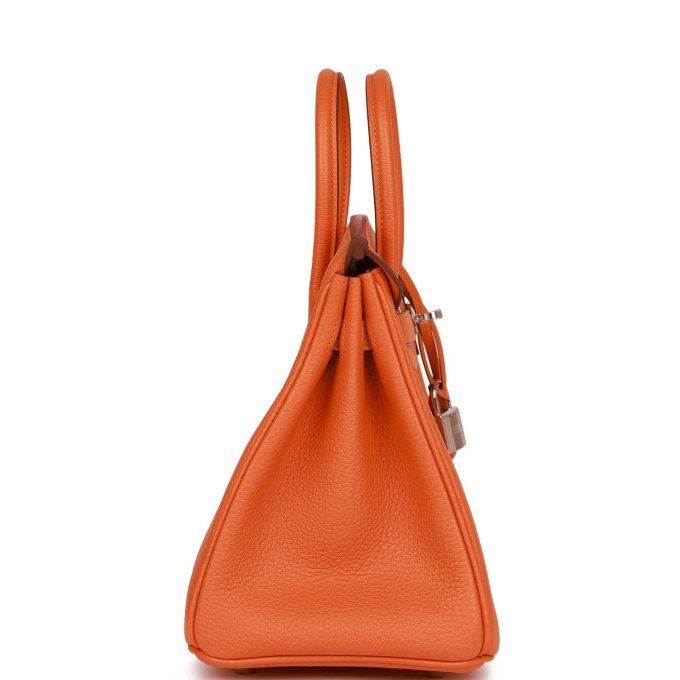 H Birkin 25 Orange Togo Palladium Hardware - Image 2
