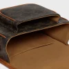 MEDIUM FOLCO BAG IN TRIOMPHE CANVAS AND CALFSKIN TAN