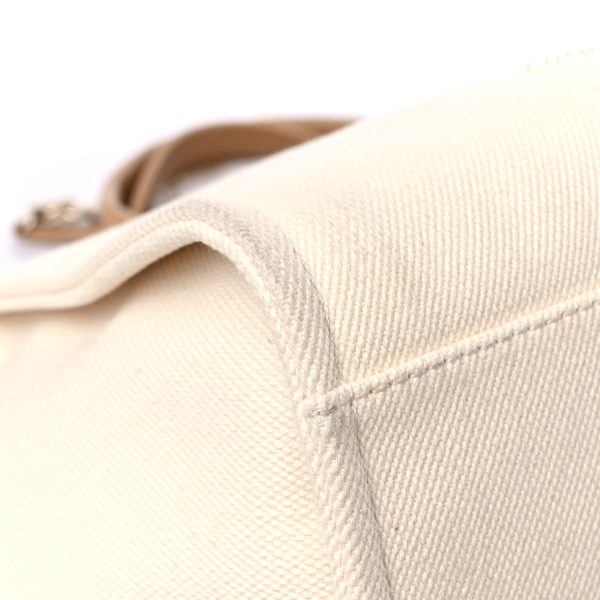 cc Canvas Pearl Large Deauville Tote Ecru Beige
