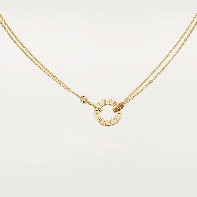 car Love Necklace With 2 Diamonds