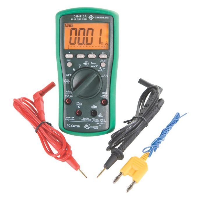 Greenlee DM-510A-C Digital Multimeter with Calibration, TRMS, AC/DC, CAP, TEMP - Image 3